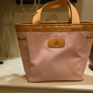 Pink Tote with Tan Trim and Star Accent